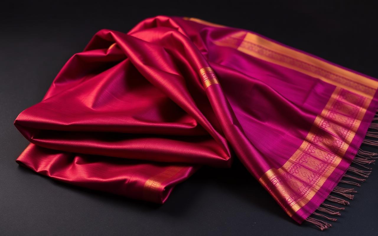 Luxury Indian silk sarees with gold zari borders — Parmpra Sarees e-commerce project